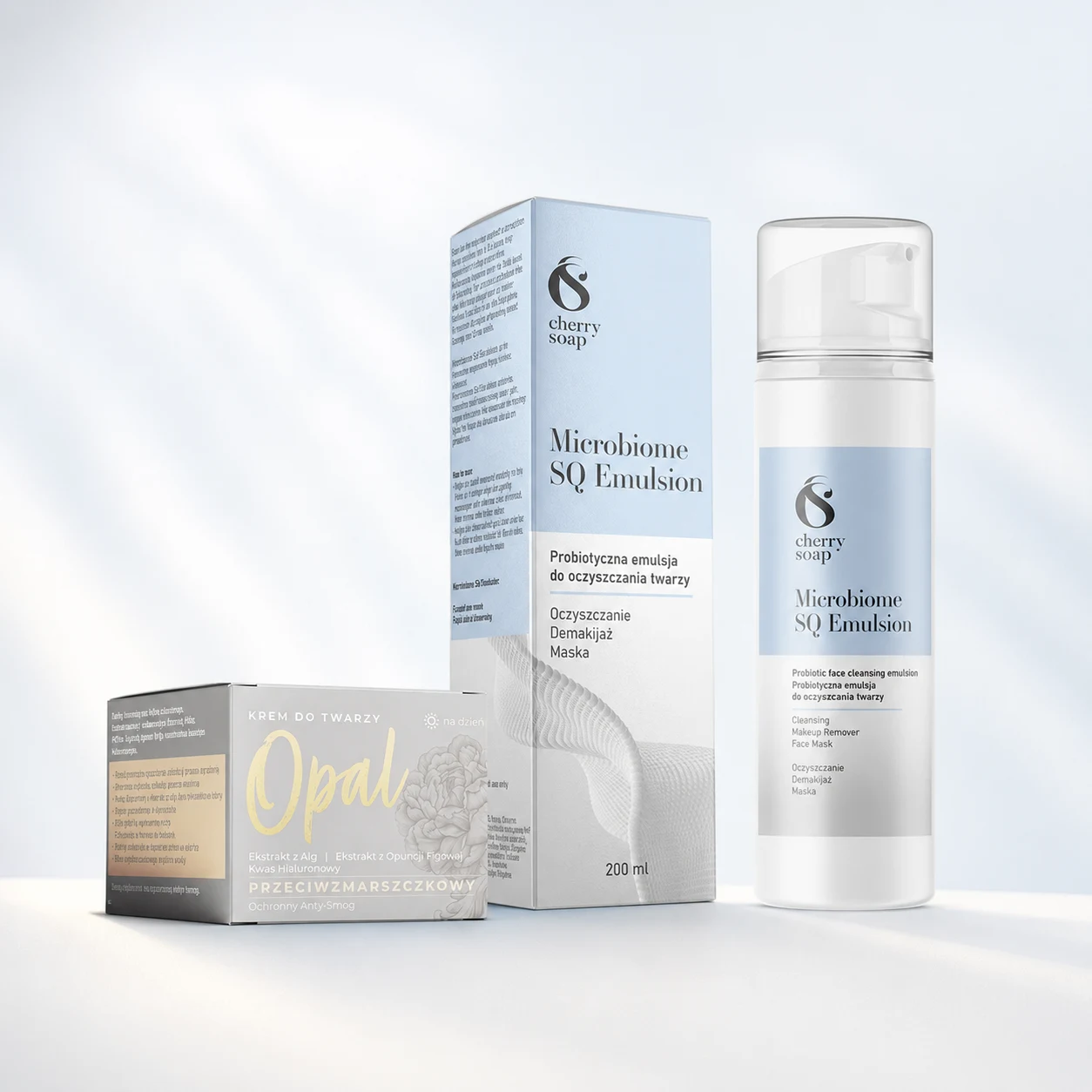Dermokosmetyki Cherry Soap – Microbiome SQ Emulsion i krem Opal